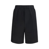 Laneus Black Viscose Bermuda Shorts