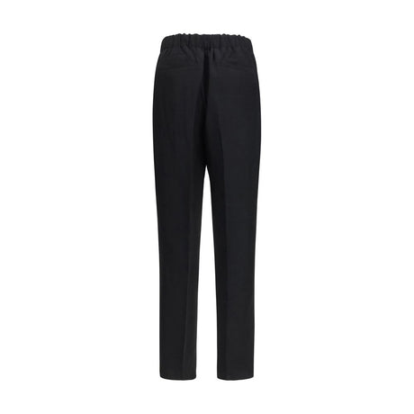 Laneus Black Viscose Casual Pants