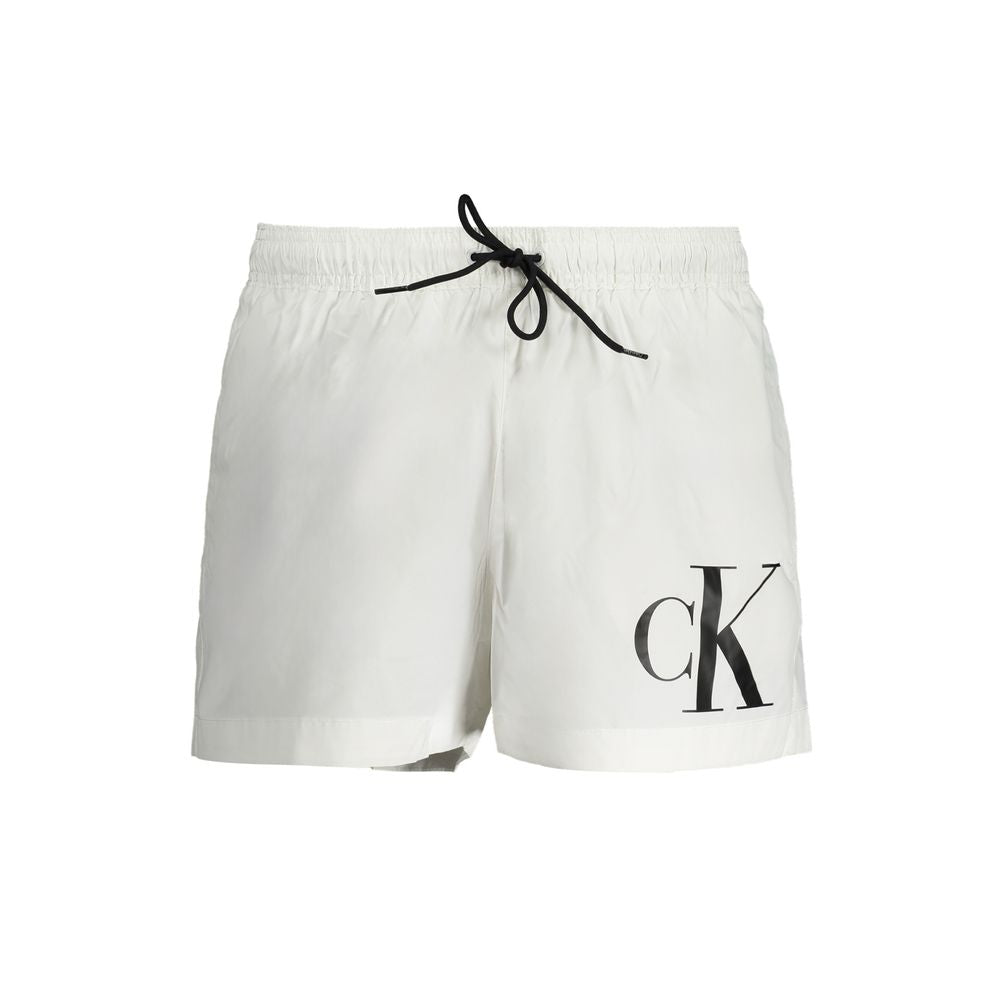 Calvin Klein White Polyester Men's Swim Trunk