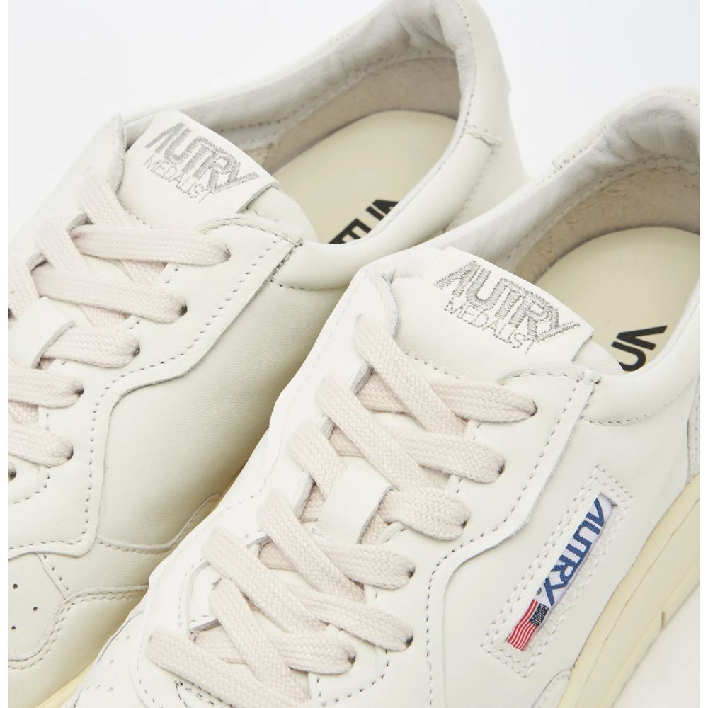 Autry White Leather Low Top Sneakers