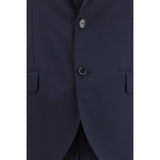 Lardini Blue Fleece Wool Two-Piece Suit