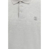 Brunello Cucinelli Gray Cotton Polo Shirt