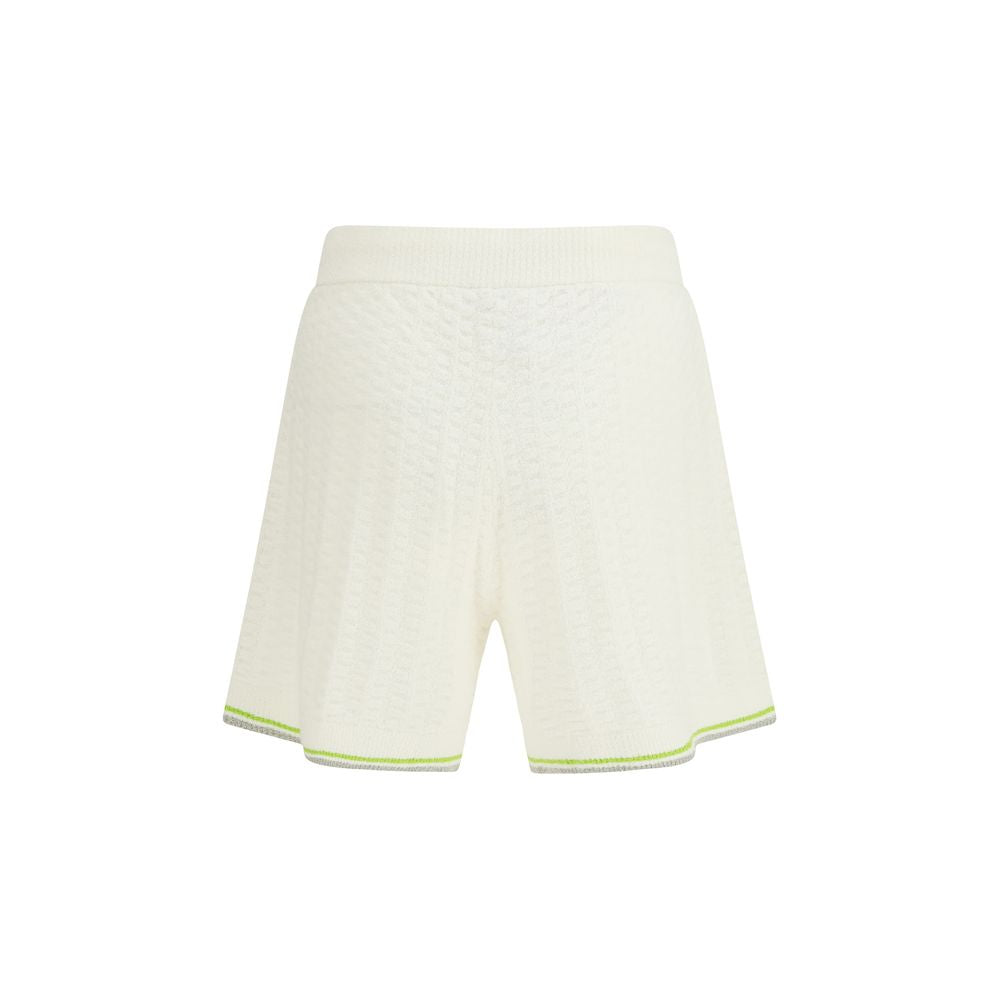 Casablanca White Cotton Bermuda Shorts