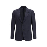 Lardini Blue Fleece Wool Blazer