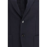 Lardini Blue Fleece Wool Blazer