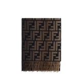 Fendi Brown Fleece Wool Scarf