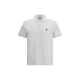 Ami Paris White Cotton Polo Shirt