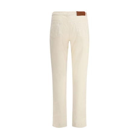 Brunello Cucinelli White Cotton Casual Pants