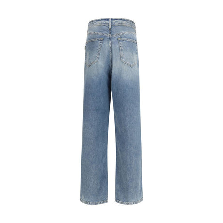Haikure Blue Cotton Relaxed Fit Jeans