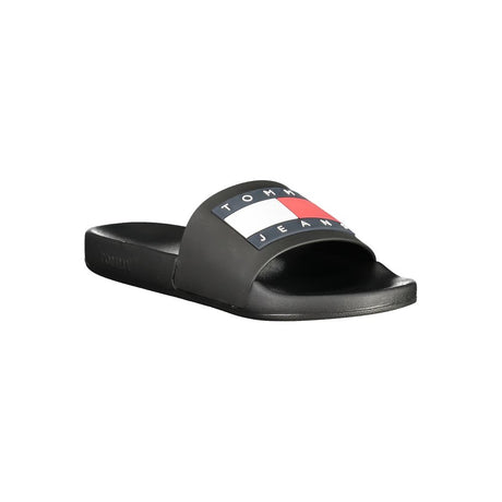 Tommy Hilfiger Black Polyurethane Men Slipper