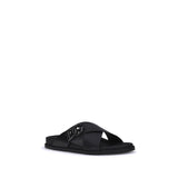 Dolce & Gabbana Black Calf Leather Bos Taurus Sandals
