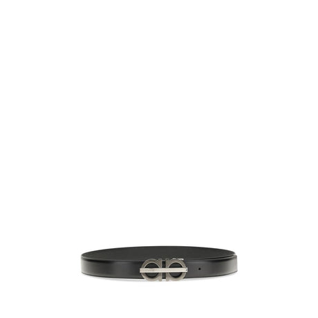 Ferragamo Black Calf Leather Bos Taurus Regular Belt
