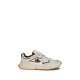 Dsquared² White Calf Leather Bos Taurus Athletic Sneakers