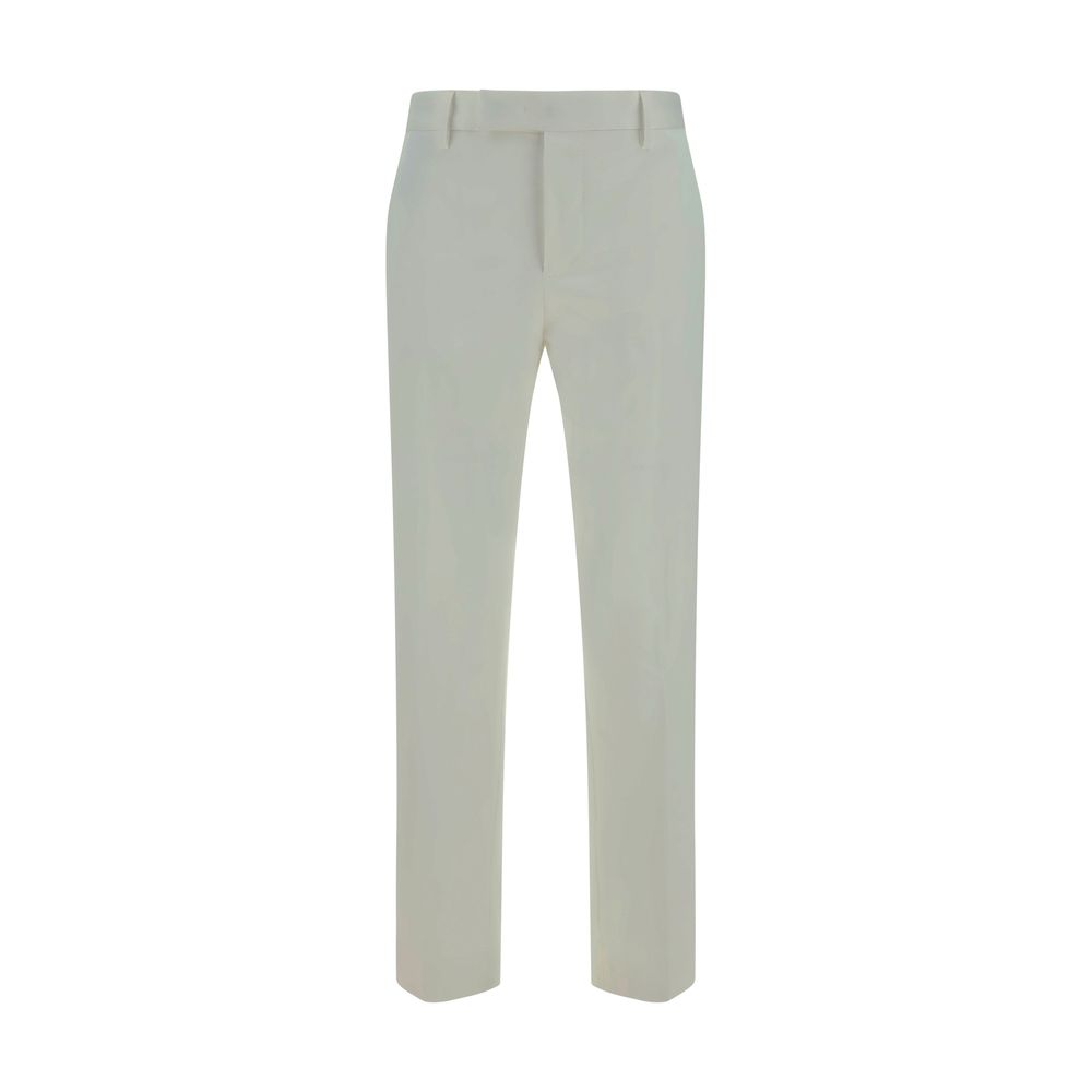 PT Torino White Cotton Casual Pants