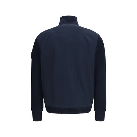 Stone Island Blue Cotton Coat