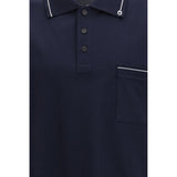 Ferragamo Blue Cotton Polo Shirt