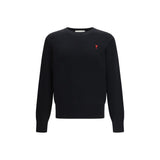 Ami Paris Black Merino Wool Sweatshirt