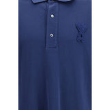 Ami Paris Blue Cotton Polo Shirt