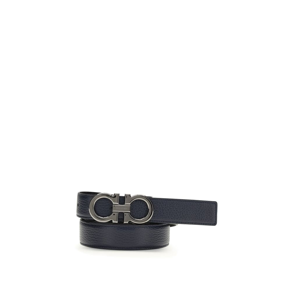 Ferragamo Blue Calf Leather Bos Taurus Regular Belt