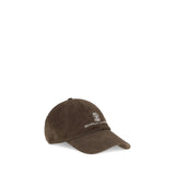 Brunello Cucinelli Brown Calf Leather Bos Taurus Cap (Baseball Hat)