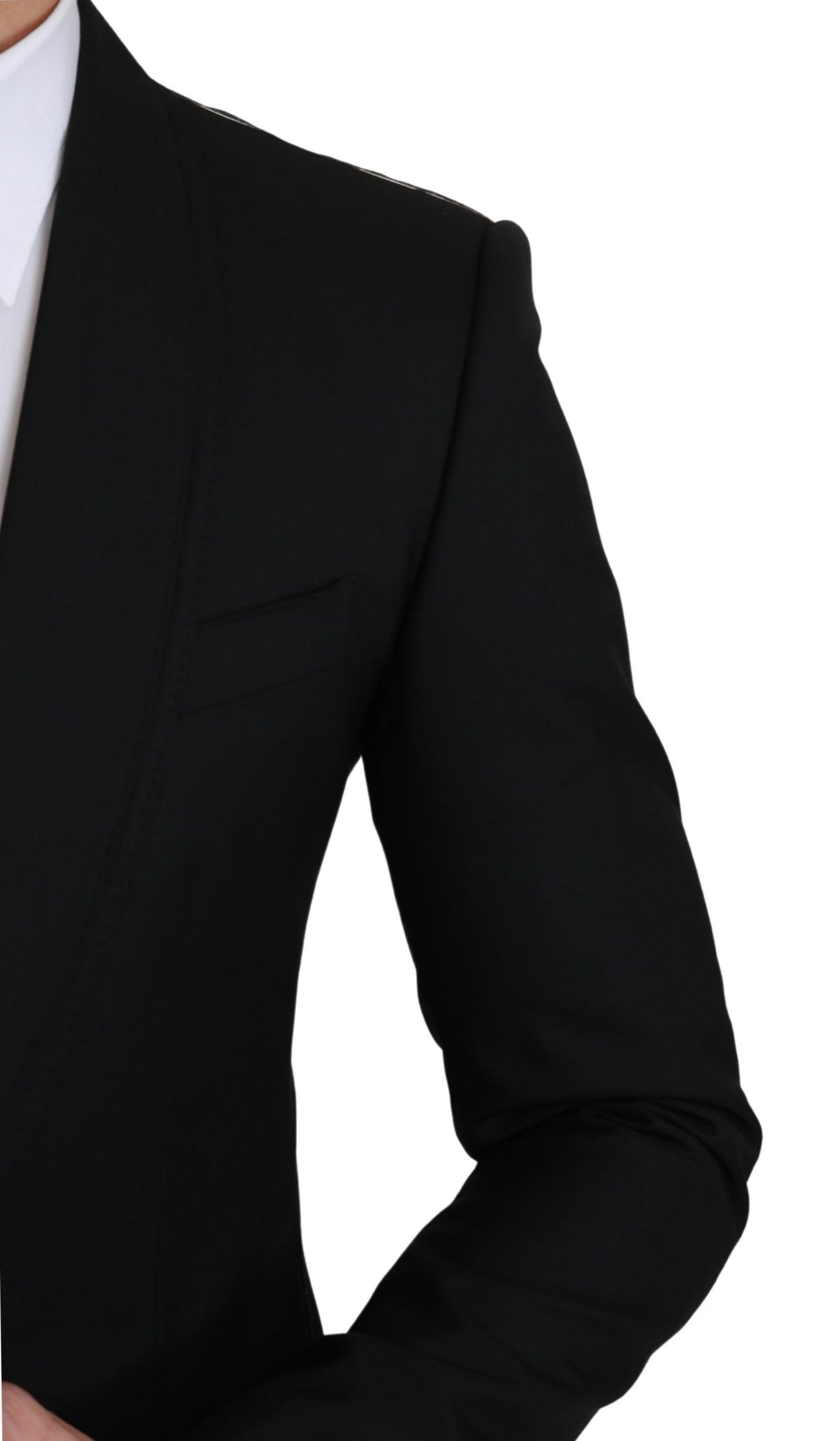 Dolce & Gabbana Elegant Black Virgin Wool Formal Blazer