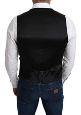 Dolce & Gabbana Elegant Silk Formal Gray Vest