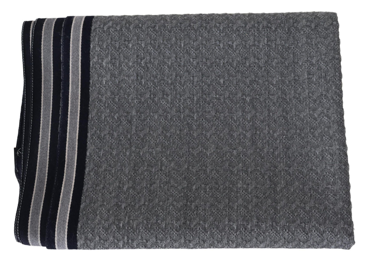 Missoni Elegant Gray Wool Scarf with Signature Stripes