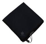 Dolce & Gabbana Elegant Silk Black Pocket Square Handkerchief