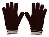 Dolce & Gabbana Elegant Red Cashmere Gloves with Crown Motif