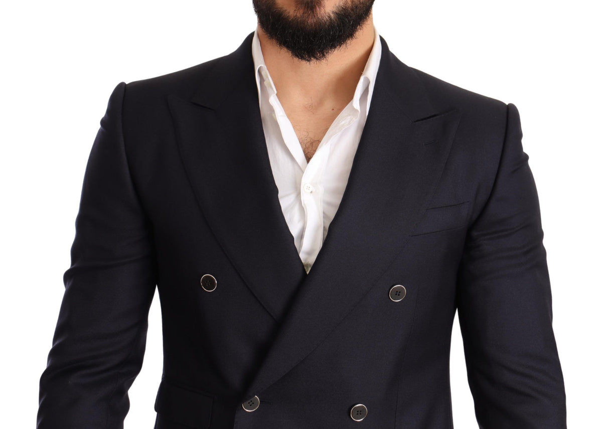 Dolce & Gabbana Elegant Navy Cashmere Silk Blend Blazer