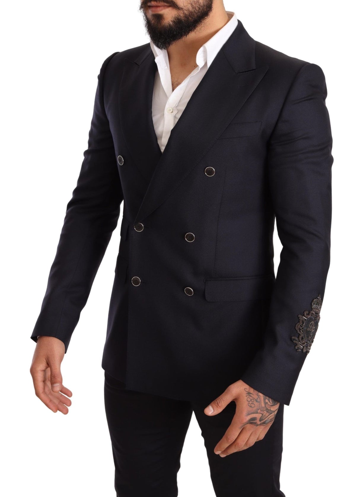 Dolce & Gabbana Elegant Navy Cashmere Silk Blend Blazer