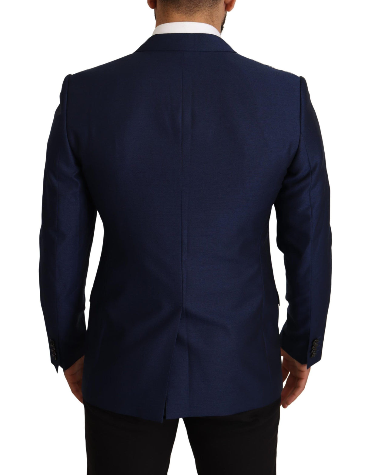 Dolce & Gabbana Navy Blue Virgin Wool Martini Blazer