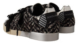 Dolce & Gabbana Silver Elegance Leather Sneakers