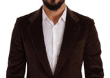 Dolce & Gabbana Elegant Brown Corduroy Slim Fit Blazer