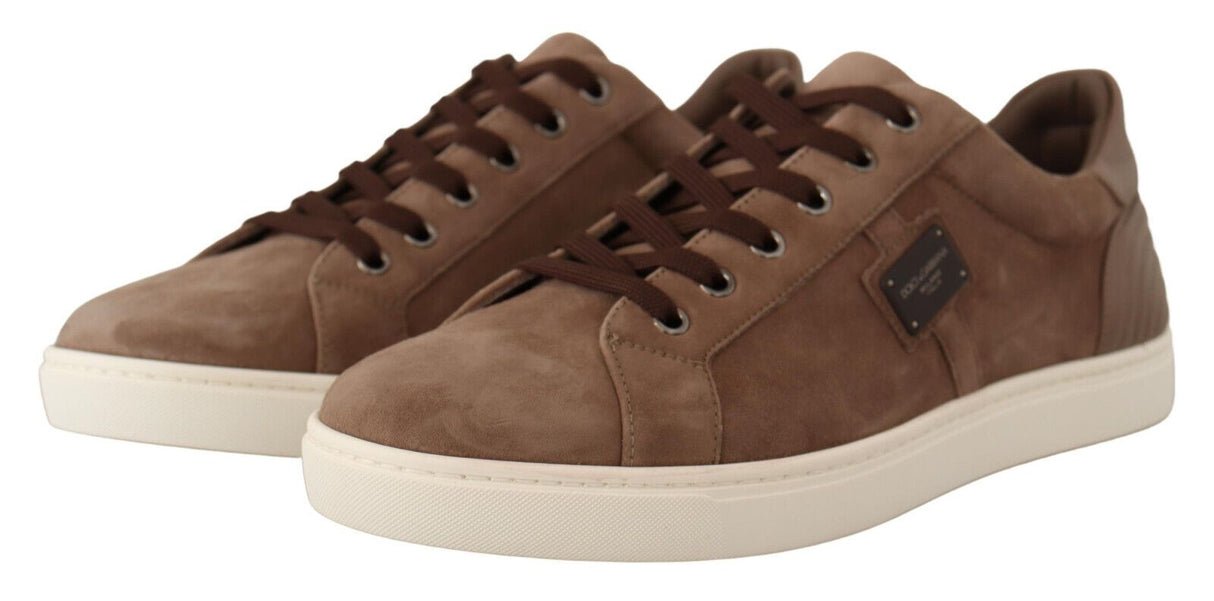 Dolce & Gabbana Elegant Brown Leather Sneakers for Men