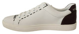 Dolce & Gabbana White Bordeaux Leather Low Tops Sneakers