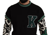 Dolce & Gabbana Regal Crewneck Pullover Sweater - Black & Green