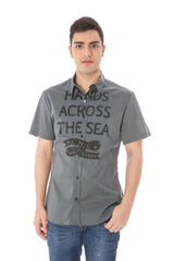 Costume National Gray Cotton Men Shirt