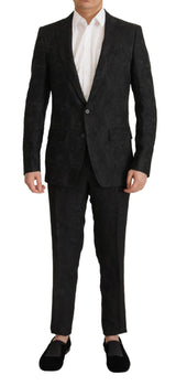 Dolce & Gabbana Glittering Black Martini Suit Set