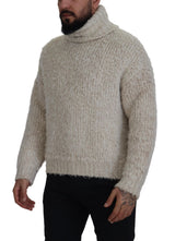 Dolce & Gabbana Elegant Cream Turtleneck Wool Blend Sweater