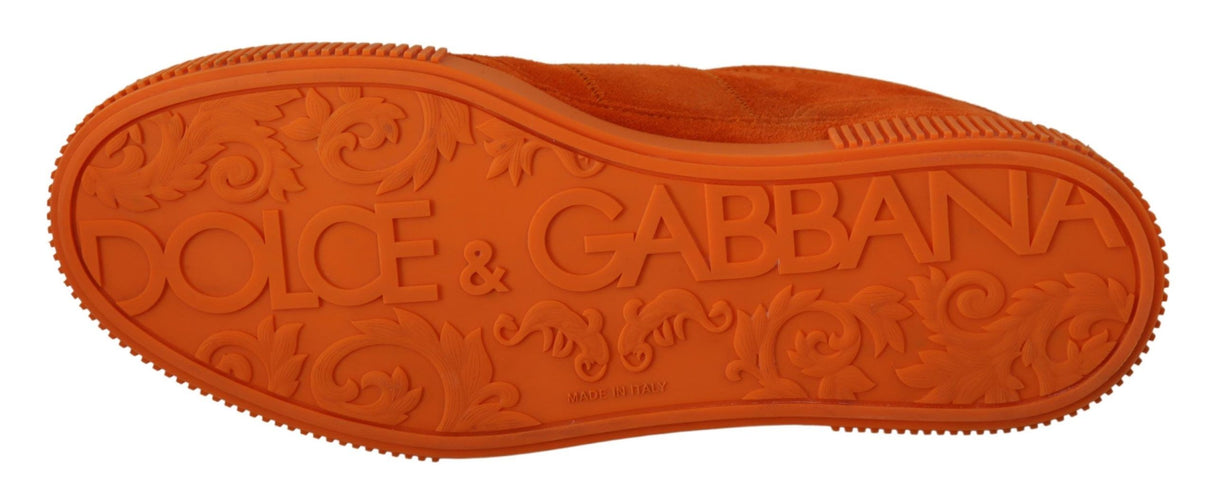 Dolce & Gabbana Orange Suede Italian Sneakers