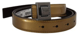 Dolce & Gabbana Gold Square Buckle Leather Belt