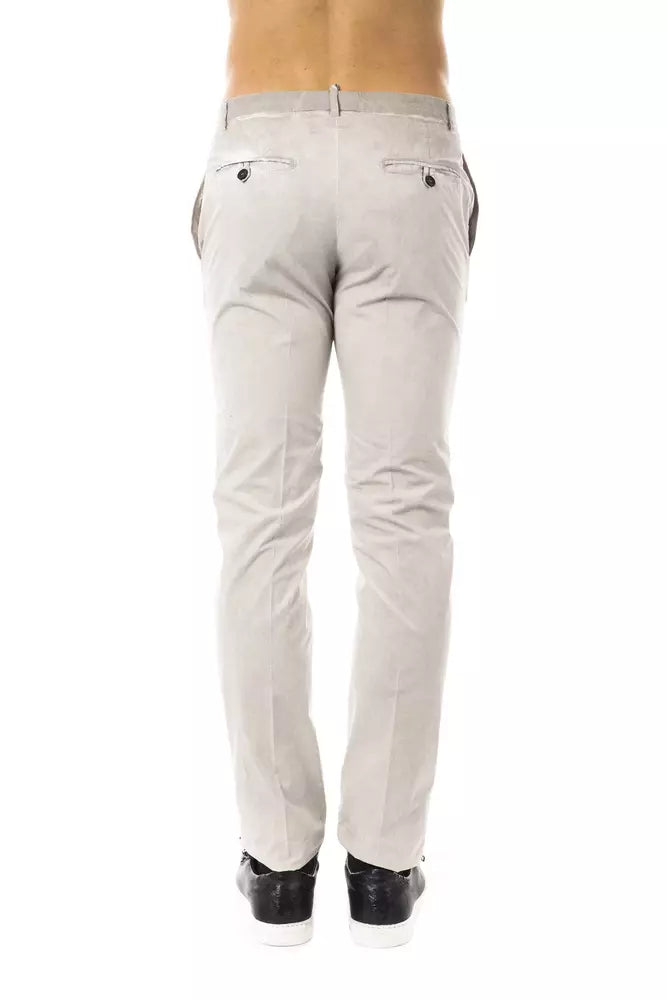 Uominitaliani Gray Cotton Men Casual Pant