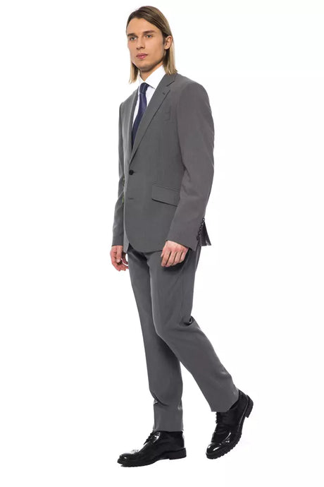 Billionaire Italian Couture Gray Wool Men Suit