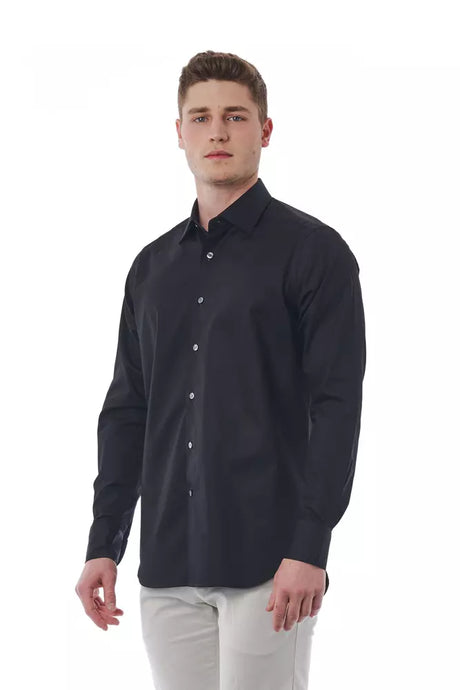 Bagutta Black Cotton Men Shirt