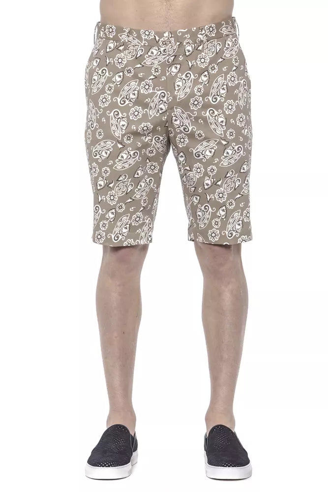 PT Torino Beige Cotton Mens Bermuda Short