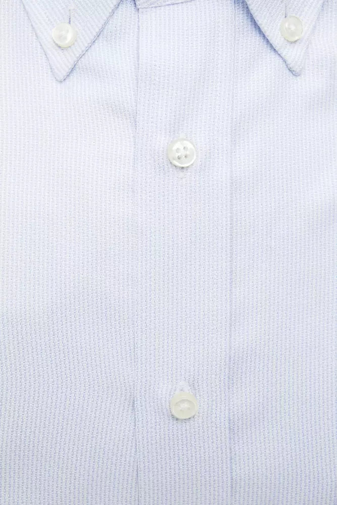 Robert Friedman Light Blue Cotton Men Shirt