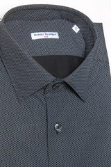 Robert Friedman Black Cotton Men Shirt