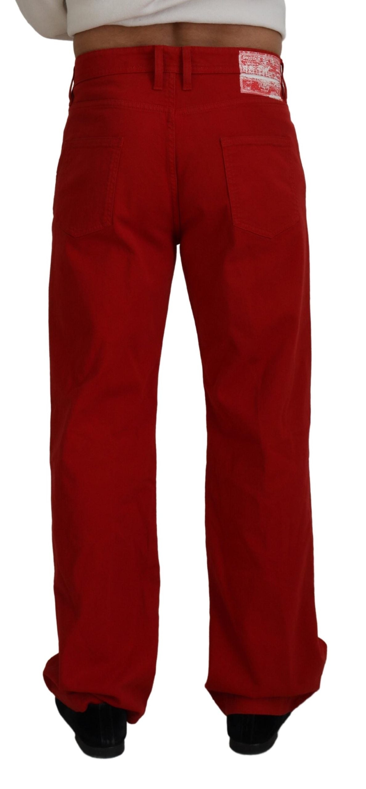 Dolce & Gabbana Chic Red Cotton Denim Pants