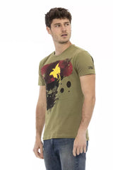 Trussardi Action Green Cotton Men T-Shirt